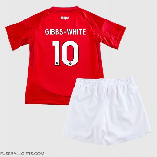 Nottingham Forest Morgan Gibbs-White #10 Fußballbekleidung Heimtrikot Kinder 2024-25 Kurzarm (+ kurze hosen)